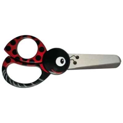 Immagine di Fiskars Forbici Per bambini A forma di coccinella, partire da 4 anni, Lunghezza: 13 cm, destrorsi e mancini, Lama in acciaio inossidabile/Impugnature plastica, Rosso, 1004612