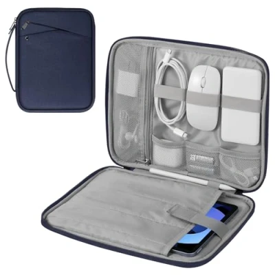 Immagine di MoKo Custodia Morbida con Maniglia per Tablet da 9 11 Pollice, iPad PRO M4 2024/11 Pollici Air M2 2024/iPad 10a 10,9 5/4 10,9, Galaxy Tab S9/S8/S7/A9+/A8/A7, Indaco