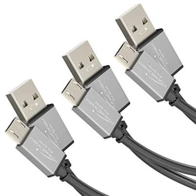 Immagine di KabelDirekt Cavi micro USB 2.0 0,5m + 1m 2m, cavo di carica e dati High Speed, adatti per smartphone tablet con porta USB, colore nero/space grey, PRO Series