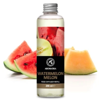 Immagine di Ricarica Diffusore per Ambiente Anguria Melone 200ml Fragranza la Casa Naturale Intensa e Duratura Deodorante Ambienti Aromaterapia Reed Diffuser Refill Watermelon Melon