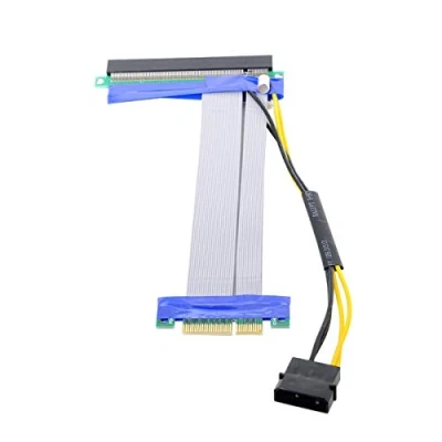 Immagine di Cablecc PCI E Express 4x a 16x Flex Extender Converter Adattatore per riser card con alimentazione 4 pin 15 cm