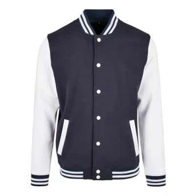 Immagine di Build Your Brand Bb004 basic College Jacket Giacca, Blu/Bianco, XXL Uomo