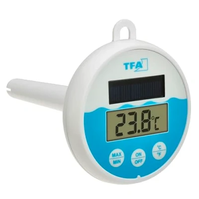 Immagine di TFA Dostmann Digitales Solar Poolthermometer Termometro da piscina Bianco, Turchese