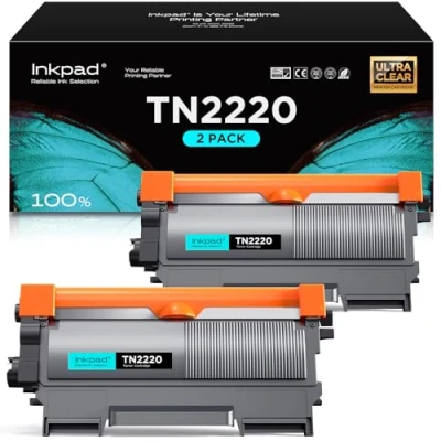 Immagine di iNKPAD Toner TN2220 TN 2220 compatibile per Brother 2010 MFC 7360N 7460DN 7860DW FAX 2840 2940 HL 2130 2240 2250DN 2135W DCP 7055 7055W (2 nero)