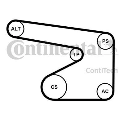 Immagine di CONTITECH 5PK1355K1 Kit cinghie Poly V OPEL: Corsa D Hatchback, Astra H Caravan, C Hatchback