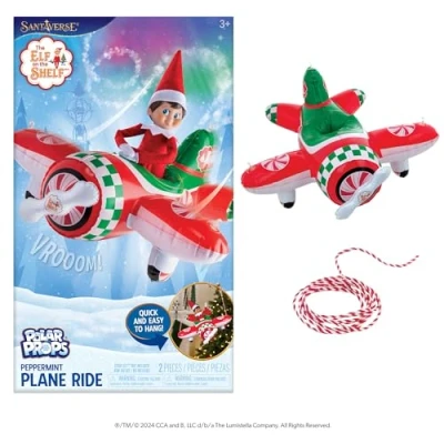 Immagine di the Elf on Shelf Peppermint Plane Ride Menta Piperita Aereo Giro Bambola Elfo Non Inclusa