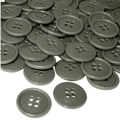 Immagine di AERZETIX C56532 Set di 100 bottoni per cucire rotondi Ø20x3mm 32L L32 con 4 fori colore grigio scuro in plastica apertura 3mm merceria cucito abbigliamento moda maglia decorazione