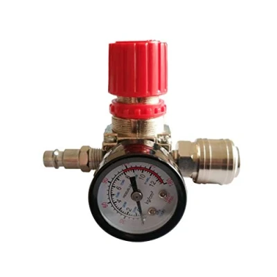 Immagine di Regolatore di pressione Del Compressore d&#039;aria 1/4&quot; Pneumatico,Valvola regolazione con connessione 180psi 12bar (3 Fori)