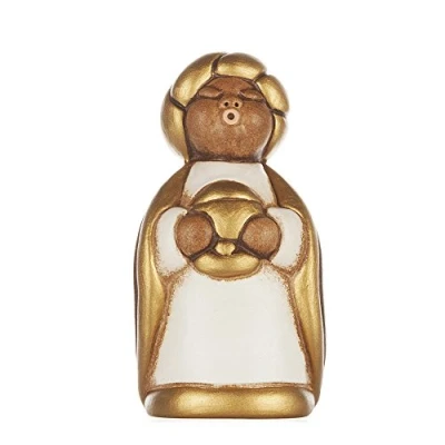 Immagine di THUN® Re Magio Melchiorre con Oro Versione Bianca Statuine Presepe Classico Ceramica I Classici