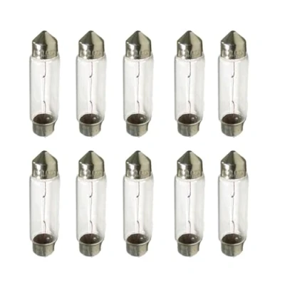 Immagine di 10 Pezzi di Lampadine Alogene 12V Per Auto (Siluro T11 C10W 41mm 10W)