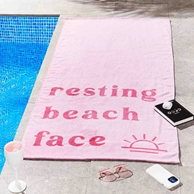 Immagine di Sassy B Asciugamano da spiaggia in cotone con viso spiaggia, 76 x 160 cm