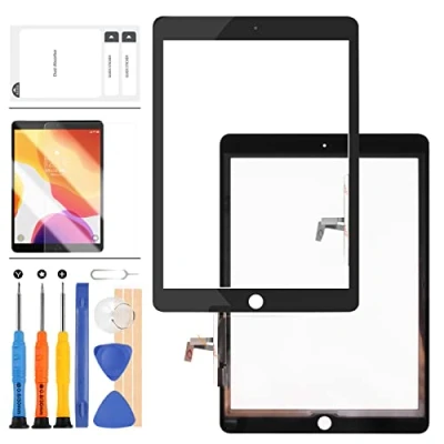 Immagine di per iPad Air 1 1a Generazione Kit di Ricambio dello Schermo A1474 A1475 A1476 Touch Digitizer Pannello Vetro 2017 5 Touchscreen Parti con Pellicola Protettiva (Nero)