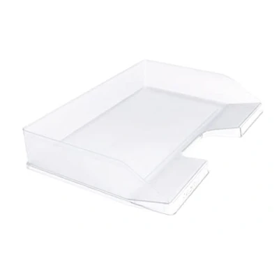 Immagine di Exacompta Rif. 11723D Set di 8 cestini per posta Combo all&#039;italiana, dimensioni 25,5 x 36,5 6,5 cm, documenti in formato A4+, colore cristallo, capacità 500 fogli