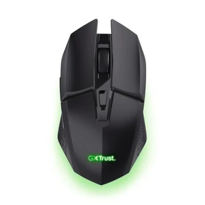 Immagine di GXTrust 1108 Vylax Mouse Gaming Wireless Ricaricabile, 80 Ore di Autonomia, 800 4800 DPI, Illuminazione LED, Ricevitore USB Riponibile, 6 Pulsanti, Senza Fili RGB per Computer Laptop, Nero