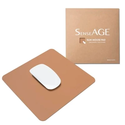 Immagine di SenseAGE Tappetino per mouse sottile casa/ufficio, portatile, computer e laptop, senza cuciture, base antiscivolo, compatibile con laser ottico, 22 x cm, marrone