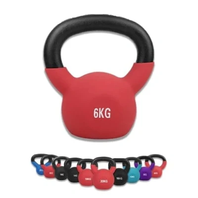 Immagine di wuuhoo® Kettlebell Dwayne con Rivestimento in Neoprene 2kg 28kg Manubrio a Palla ghisa massiccia Pesi Codici Colore I Swing per la Palestra di casa