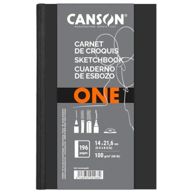 Immagine di Canson One Album, Rilegato con Carta 100g/m, 98 Fogli, 14 x 21.6 cm, Grana Leggera