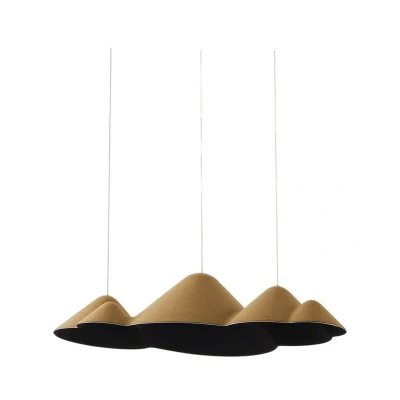 Immagine di Lampada LED a sospensione Lucande Beutlin, verde, feltro, dimmerabile