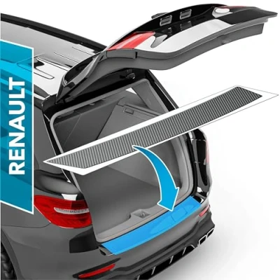 Immagine di uProtect Pellicola Protettiva per Bordo di Carico Set Completo Renault Kangoo 3 (III) I 2021 2024 Protezione Paraurti, AntiGraffio, Vernice Filo A Carbone