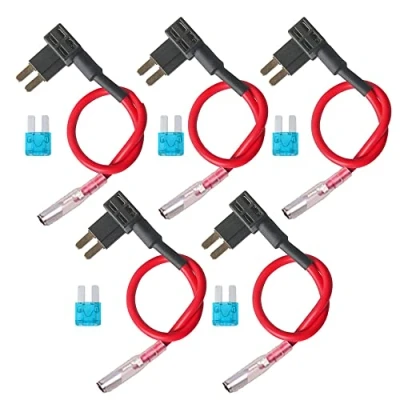 Immagine di Mintice 5 Pezzi 12V 24V Portafusibili a Lama con Filo ADD Circuit Adattatore Fusibile Tap Micro2 Aggiunta di Rubinetto Tappo Presa Barca