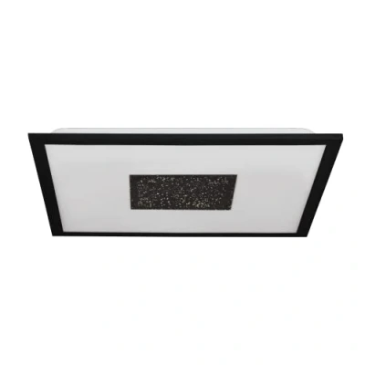 Immagine di Eglo plafoniera LED Marmorata, con effetto cristallo, zone di luce regolabili tramite interruttore, lampada in metallo nero e plastica bianca, 45 x cm