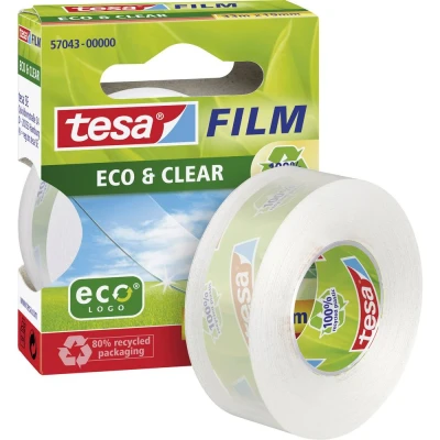 Immagine di tesa tesafilm 57043 00000 01 Nastro adesivo Eco &amp; Clear Trasparente (L x L) 33 m 19 mm 1 pz.