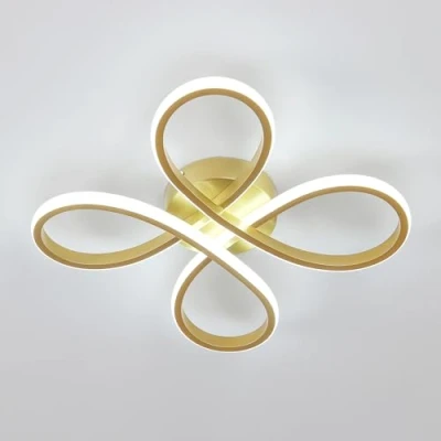 Immagine di Comely Plafoniera LED Moderna, 30W 3400LM Lampada da Soffitto, Illuminazione a Soffitto Forma Fiore per Corridoio, Balcone, Camera Letto, Soggiorno, Luce Bianca Fredda 6500K, 30cm, Oro