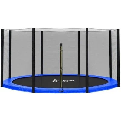 Immagine di ULTRAPOWER SPORTS Protezione per Bordo di Tappeto Elastico &amp; Rete Sicurezza Trampolino con 244 305 366 397cm Resistente a Raggi UV e Strappo, blu 10FT 6 (6 pali)