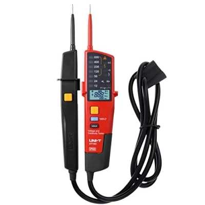 Immagine di UNI T UT18C Tester Continuo di Tensione Autoranging con Rotazione Fase, Indicazione Polarità, RCD, Autotest e nessun Rilevamento della Batteria