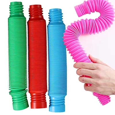 Immagine di Giocattoli Sensoriali per Tubi Pop Bambini, Agitatori Elastici Multicolori Bambini Autistici (4 Pack XL)