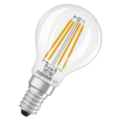Immagine di OSRAM Lampada LED Star Globe P40 Filament, 6500 K luce bianca fredda diurna, 3,4 W, E14, trasparente, 470 lm, per apparecchi da tavolo e a sospensione, 15.000 ore
