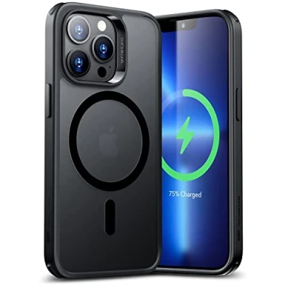 Immagine di ESR Cover Magnetica per iPhone 13 PRO Max, Compatibile con MagSafe, Custodia Trasparente HaloLock, Retro Resistente ai Graffi, Nero