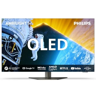 Immagine di PHILIPS Ambilight 65OLED819 4K OLED Smart TV Display 65’’ con P5 AI Perfect Picture Ultra HD Google Dolby Vision e Atmos Sound, Funziona Alexa Assistant Cornice in metallo