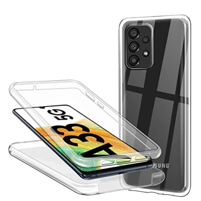Immagine di ZYIMOU Cover per Samsung Galaxy A33 5G, 360 Gradi Protezione Progettata Trasparente Ultra Sottile in Silicone Indietro Custodia Cellulare Bumper Premium Resistente Case