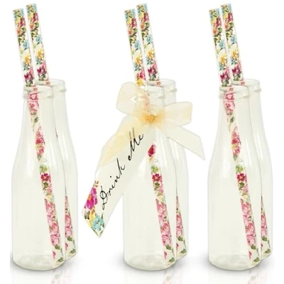 Immagine di Talking Tables Set Decorazioni Bottiglia con Cannuccia a Tema Alice nel Paese delle Meraviglie Gadget Compleanno Bambini Bomboniere o Segnaposto, 6 unità (Confezione da 1)