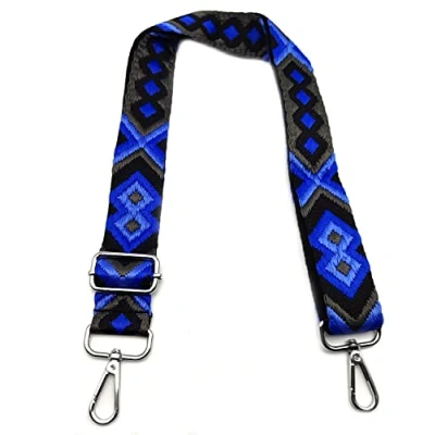 Immagine di Tracolla Regolabile Grigio Blu, per Borsa Donna, Colorata Cinghie di Ricambio Larga 3.8cm con Argento Moschettoni Borsette Ragazza DIY Accessori, 11