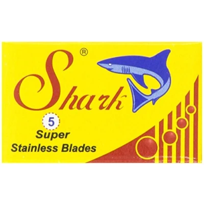 Immagine di Shark Lame a doppio filo in acciaio inox per rasoio di sicurezza (20 x confezione da 5 lame)