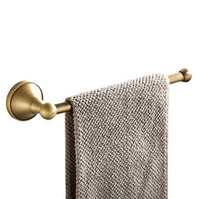 Immagine di WOMAO Elegante Anello salvasalviette salvaspazio, portasciugamani con portasciugamani, Lunghezza di 30cm, in Ottone, Stile retrò, Installazione a Parete per Doccia