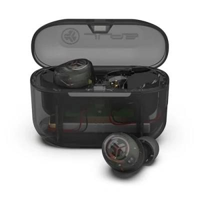 Immagine di JLab Go Air Pop+ Cuffie Bluetooth In Ear Piccole, Auricolari Senza Fili, 35H+ di Autonomia, IP55 True Wireless Earbuds con Microfono, Applicazione, Dual Connect, Custodia Ricarica, Chiaro