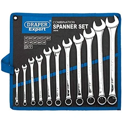 Immagine di Draper Expert 29546 Set di 11 chiavi combinate HI Torq Imperial in metallo cromato