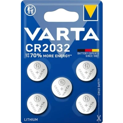 Immagine di VARTA Batterie a bottone CR2032, 5 pezzi, Power on Demand, al litio, 3 V