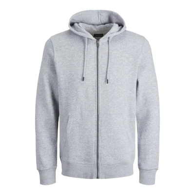 Immagine di JACK &amp; JONES Felpa con Cappuccio e Cerniera, Chiaro Grigio Melange, 5XL Uomo
