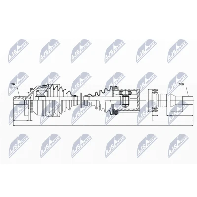 Immagine di NTY NPW VV 019 Albero motore / Semiasse Assale anteriore, anteriore Dx