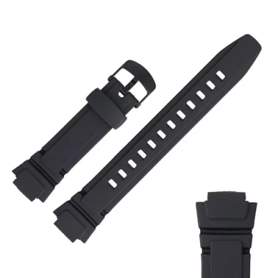 Immagine di Cinturino orologio nero in gomma resina Compatibile con Casio W 213 AQ 180W 14mm Ref CR0AQ180 10212268