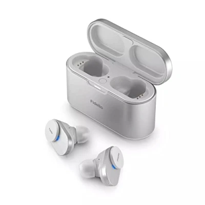 Immagine di Philips T1WT/00, Fidelio, cancellazione rumore pro più cuffie, adulti in orecchio cuffie wireless, controllo di tocco, bluetooth multipoint, 48 ore tempo riproduzione, design premium fidelio