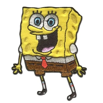 Immagine di Comercial Mercera SpongeBob stampato Toppe Termoadesive Patch Toppa Ricamate, Misura: 7,5 x 4 cm