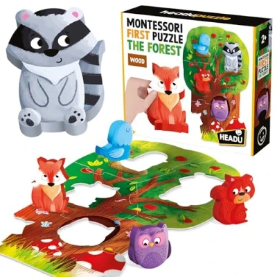 Immagine di Headu Montessori My First Puzzle The Forest Animale Gioco, Multicolore, large, IT20133