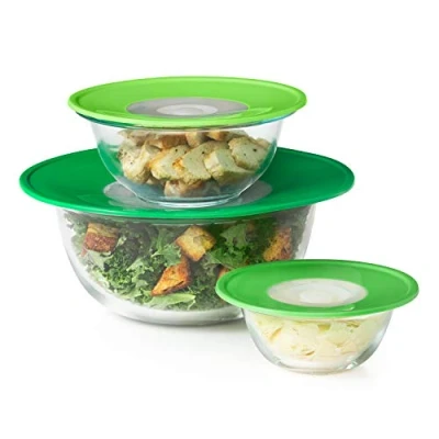 Immagine di OXO Good Grips Set di 3 coperchi in Silicone riutilizzabili e paraschizzi Coperchio, Verde, Set, unità