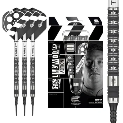Immagine di Target Darts Chris Dobey Hollywood Action 90% Tungsten Soft Tip Dart Set Freccette 20G Player Edition, Pixel con Shaft PRO Grip e voli Ultra No.2