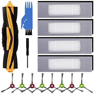 Immagine di 19 Pz Accessori di Ricambio per ECOVACS DEEBOT OZMO 950 920 T8,T8+,T8 AIVI,T9,T9+,N8,N8+,N8 Pro,N8 Pro+ Serie Robot Aspirapolvere,1 Spazzola Principale,8 spazzole Laterali,4 Filtro Hepa,4 Spugne